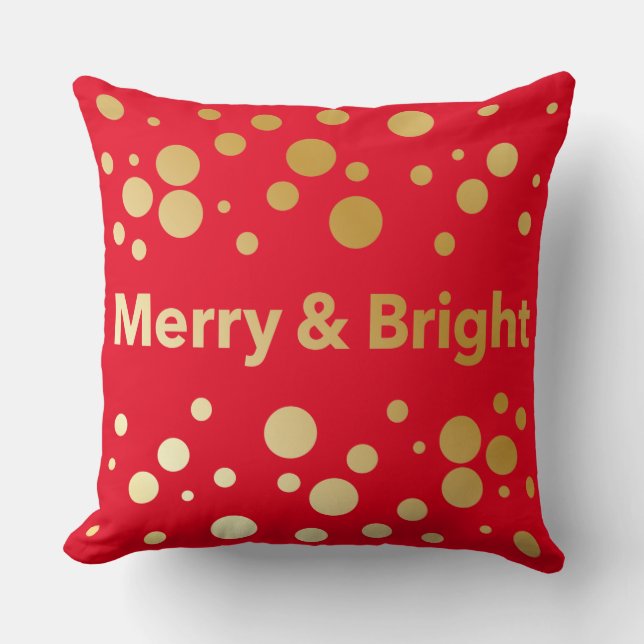 Merry and Bright Holiday Kussen (Voorkant)