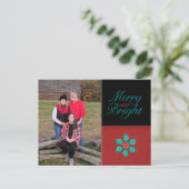 Merry and Bright Holiday Photo Briefkaart (Staand voorkant)