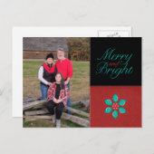 Merry and Bright Holiday Photo Briefkaart (Voorkant / Achterkant)