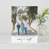 Merry and Bright Holiday Photo Card Feestdagenkaart (Staand voorkant)