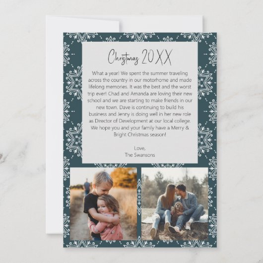 Merry and Bright Holiday Photo Card Feestdagenkaart (Achterkant)