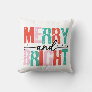 Merry and Bright Holiday Pillow Kussen