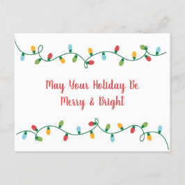 Merry and Bright Holiday Post Card Briefkaart