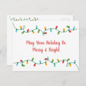 Merry and Bright Holiday Post Card Briefkaart (Voorkant / Achterkant)