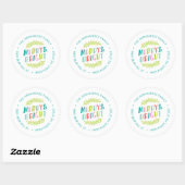 Merry and Bright Holiday Return Address Ronde Sticker (Vel)