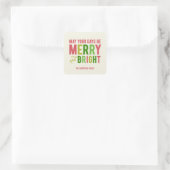 Merry and Bright Holiday Stickers/Envelope Seal Vierkante Sticker (Tas)