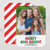 Merry and Bright Holiday Wishes Feestdagenkaart (Voorkant / Achterkant)