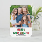 Merry and Bright Holiday Wishes Feestdagenkaart (Staand voorkant)