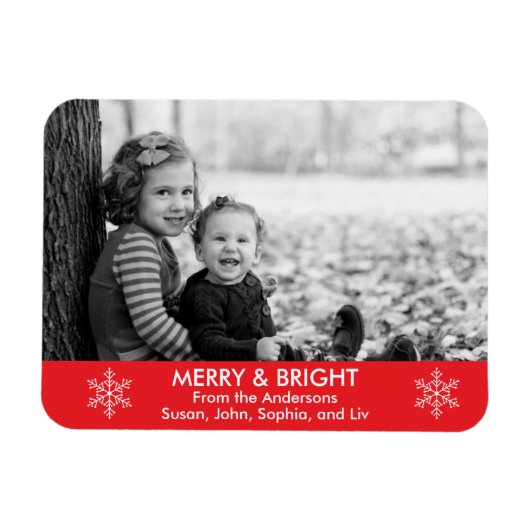 Merry and Bright Holiday Wishes Magneet (Horizontaal)