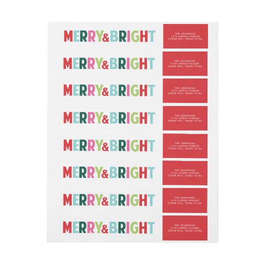 Merry and Bright Holiday Wraparound Address Label (Vel)