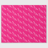 Merry and Bright hot neon roze script Kerstmis Cadeaupapier (Vlak)