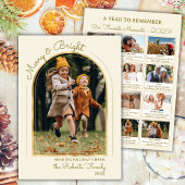 Merry and Bright Jaaroverzicht Gouden Boog Foto Feestdagenkaart