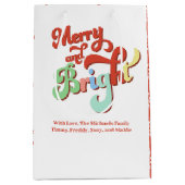 Merry and Bright Kerst Persoonlijk Medium Cadeauzakje (Voorkant)