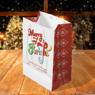 Merry and Bright Kerst Persoonlijk Medium Cadeauzakje