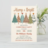 Merry and Bright Kerstbomen Kerstfeest Kaart (Staand voorkant)