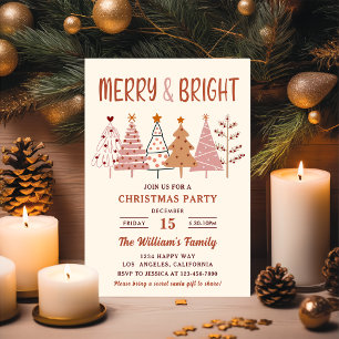 Merry and Bright Kerstbomen Kerstfeest Kaart