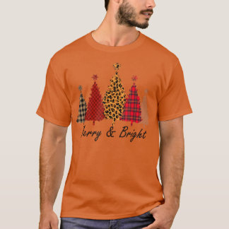 Merry and Bright kerstbomen Leopard Buffalo P T-shirt