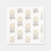 Merry and Bright kerstfeestay Gold Script Servet (Voorkant)