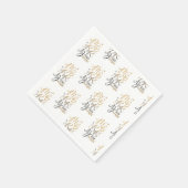 Merry and Bright kerstfeestay Gold Script Servet (Hoek)