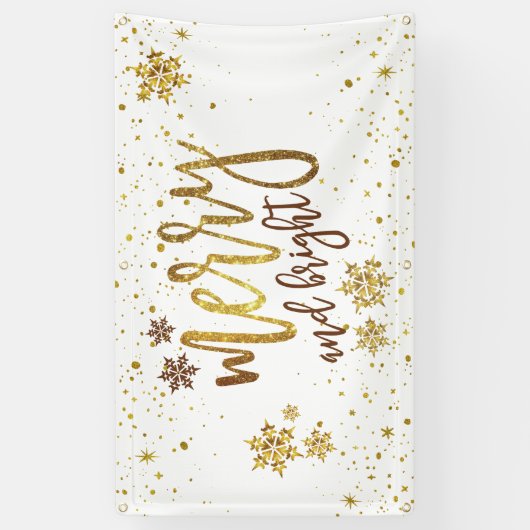 Merry and Bright - kerstfeestbanner Spandoek (Verticaal)