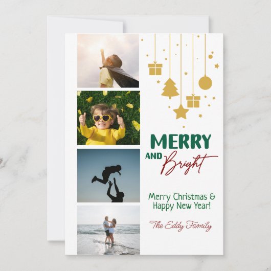 Merry and Bright Kerstkaart (Voorkant)