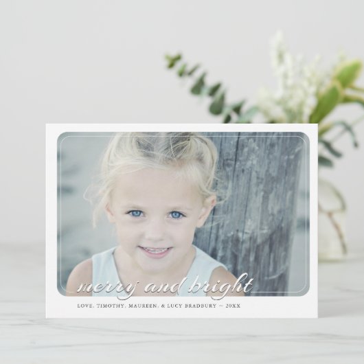 Merry and Bright | Kerstkaart (Staand voorkant)