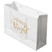 Merry and Bright Kerstmis Company Large Gift Bag Groot Cadeauzakje (Voorkant Gekanteld)