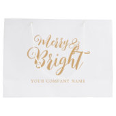 Merry and Bright Kerstmis Company Large Gift Bag Groot Cadeauzakje (Achterkant)