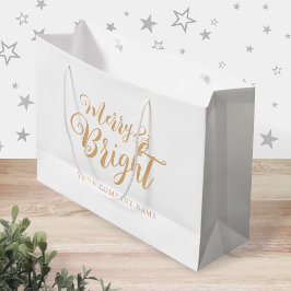 Merry and Bright Kerstmis Company Large Gift Bag Groot Cadeauzakje