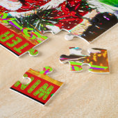 Merry and Bright Kerstmis Jigzaag Puzzle Legpuzzel (Zijkant)