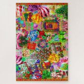 Merry and Bright Kerstmis Jigzaag Puzzle Legpuzzel (Verticaal)