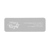 Merry and Bright Kerstmis Return Address Label (Voorkant)