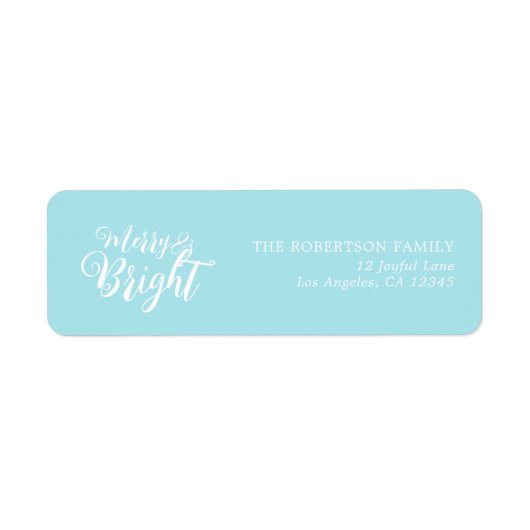 Merry and Bright Kerstmis Return Address Label (Voorkant)