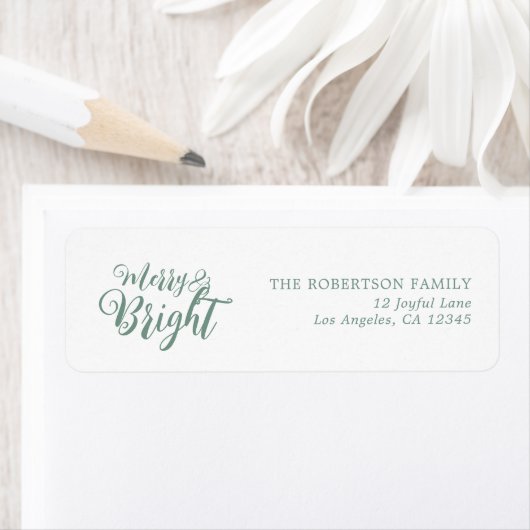 Merry and Bright Kerstmis Return Address Label (Insitu)