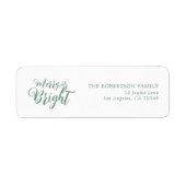 Merry and Bright Kerstmis Return Address Label (Voorkant)