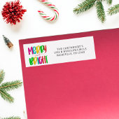 Merry and Bright Kerstmis Return Address Label