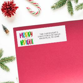 Merry and Bright Kerstmis Return Address Label
