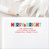 Merry and Bright Kerstmis Return Address Label (Insitu)