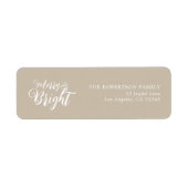 Merry and Bright Kerstmis Return Address Label (Voorkant)