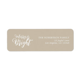 Merry and Bright Kerstmis Return Address Label