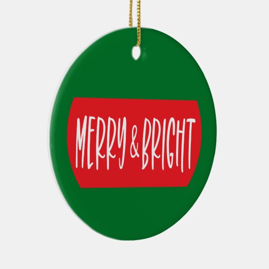 Merry and Bright - kerstversiering Keramisch Ornament (Rechts)
