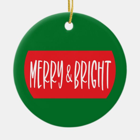 Merry and Bright - kerstversiering Keramisch Ornament (Voorkant)