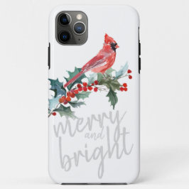 Merry and Bright KerstWinter Holly Kardinaal Case-Mate iPhone Case