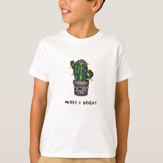 Merry and Bright Kinder Holiday Cactus T-shirt