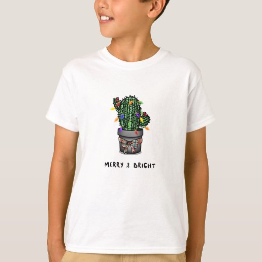 Merry and Bright Kinder Holiday Cactus T-shirt (Voorkant)