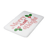 Merry and Bright - Klassieke vakantietypografie Badmat (Gekanteld)