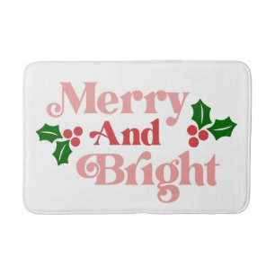 Merry and Bright - Klassieke vakantietypografie Badmat