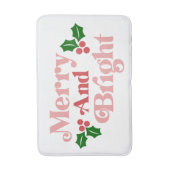 Merry and Bright - Klassieke vakantietypografie Badmat (Voorkant Verticaal)