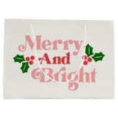 Merry and Bright - Klassieke vakantietypografie Groot Cadeauzakje (Achterkant)