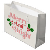 Merry and Bright - Klassieke vakantietypografie Groot Cadeauzakje (Achterkant Gekanteld)